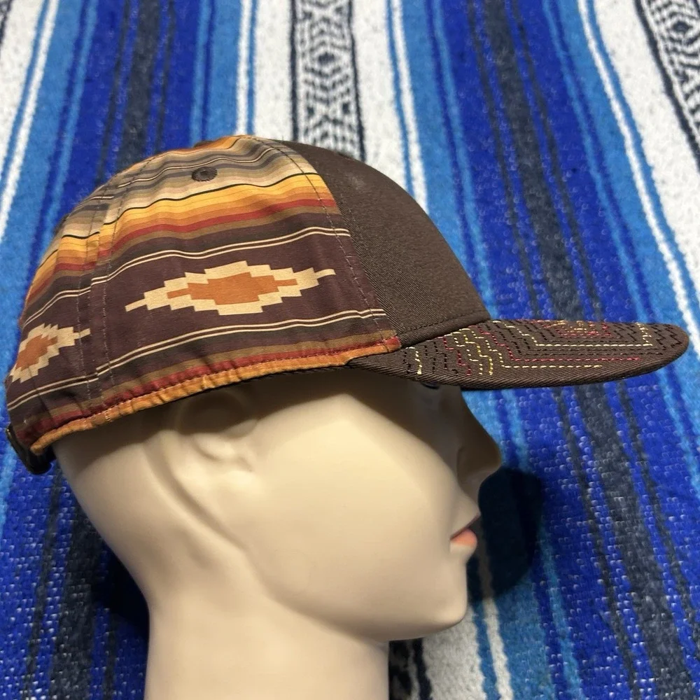 Ariat Ladies Western Brown Aztec Pattern Adjustable Hat Rodeo Ranch Workwear
